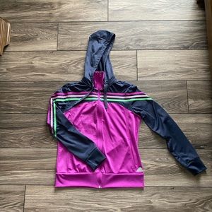 Pink ADIDAS zip up hoodie. like new! MEDIUM